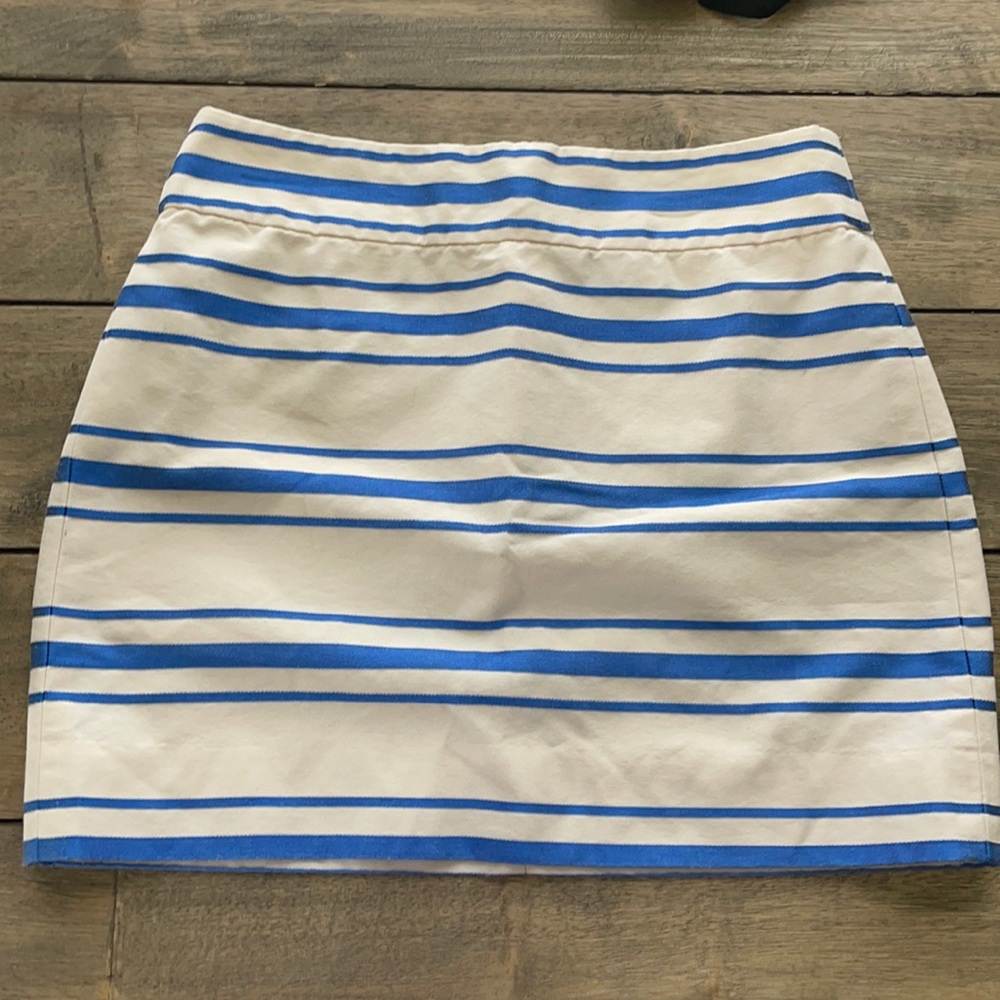 J. Crew Size 00 Blue & White Stripped Skirt
